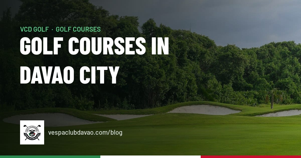 Golf course fairway with sand bunkers and lush tropical trees