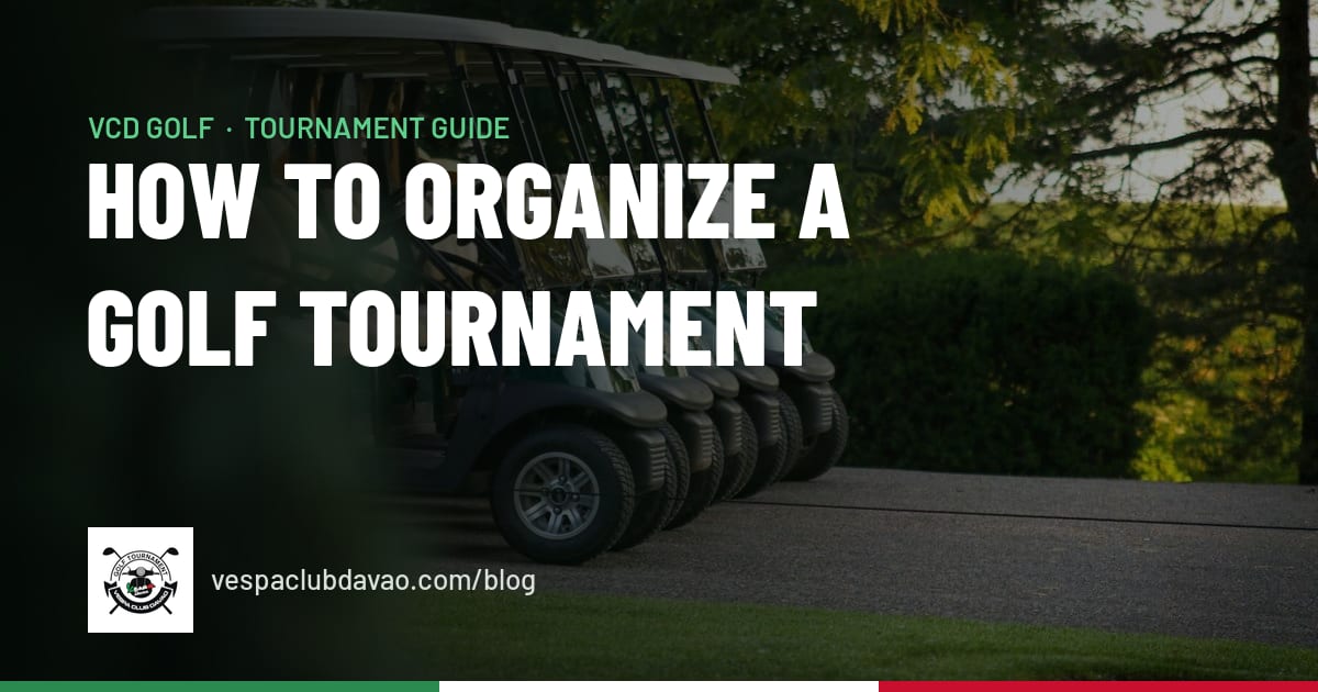 Golf carts lined up and ready for a tournament